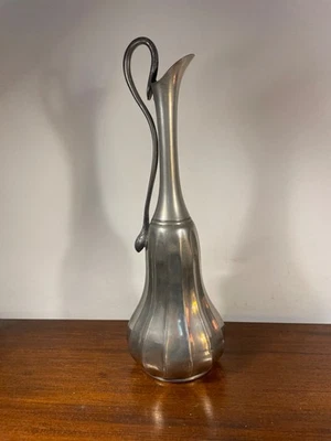 Grand Vase Soliflore en Etain - Anse à Restaurer (10-45) - Photo 1/4