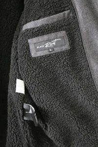 Black Rivet Sherpa Wool Blend Military Style Bomber Jacket Coat size XL new - Picture 1 of 6