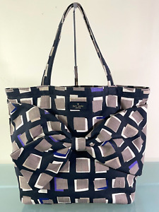 KATE SPADE Large Bow Geometric Print Light Weight Shoulder Handbag. EXCELLENT!