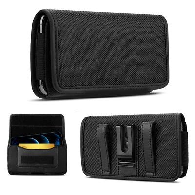 Funda tipo billetera vertical para teléfono celular con clip y lazo seguros para cinturón Foto 1 de 4