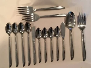 Oneida Community Stainless Twin Star 14 Pc Meat Fork Iced Tea Spoon Butter Knife - Picture 1 of 6