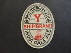 VINTAGE YOUNGER INDIA PALE ALE BEER LABEL SHIP BRAND SCOTLAND