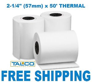 (50) VERIFONE vx520 (2-1/4" x 50') THERMAL PAPER ROLLS ~FAST PRIORITY SHIPPING~