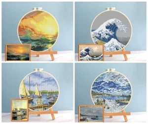 Sea Art Cross stitch Big Wave Painting Embroidery patterns 4 pdf USB Flash Drive - Picture 1 of 5