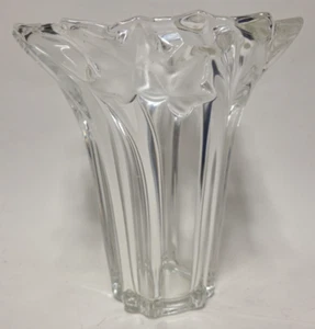 Mikasa Parisian Ivy Crystal Vase Swirl Clear & Frosted 6.25 Inch Made In Germany - Picture 1 of 5