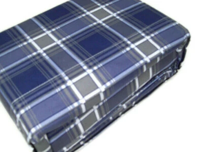 Signature Collection Brushed Microfiber Blue Gray Plaid Print King Sheet Set New - Image 1 of 4