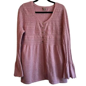 Camicia top donna J. Jill Angora misto maglia babydoll manica a campana taglia media - Foto 1 di 8