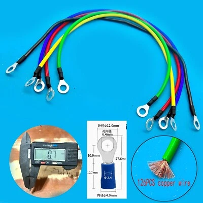 Connector OT-6 M6 O-type binding post Ground Terminal 14AWG Battery Copper Cable - Image 1 of 4