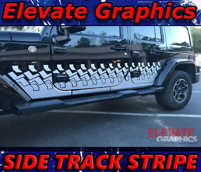 Calcomanías adhesivas de vinilo gráficas 3M 2007-2026 para Jeep Wrangler Stripes Side Track Foto 1 de 4