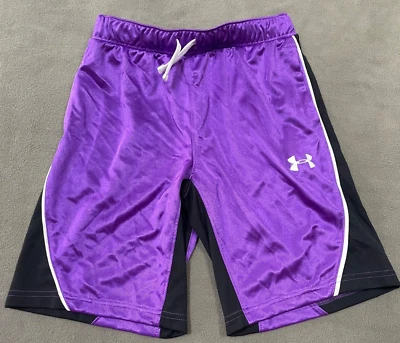 Under Armor Purple Basketball Uniform Shorts Loose Fit sz Youth L - Image 1 of 3