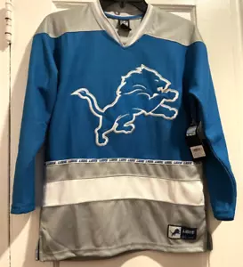 Detroit Lions NFL Team Apparel Team Colors Hockey Jersey Kids Youth Sz 10-12 NWT - Picture 1 of 6