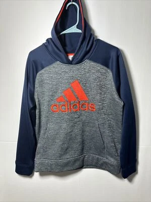 Adidas Hoodie Sweatshirt Bluish Gray And Orange AA6283 Boys XL 18/20 - Image 1 of 4