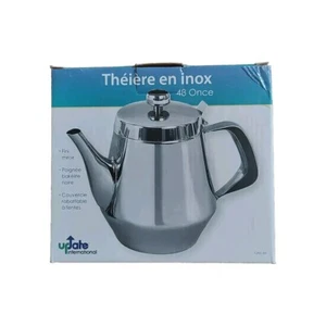TEAPOT/CREAMER/COFFEE GOOSENECK SILVER COLOR STAINLESS STEEL 48 Oz VENTED LID - Picture 1 of 1