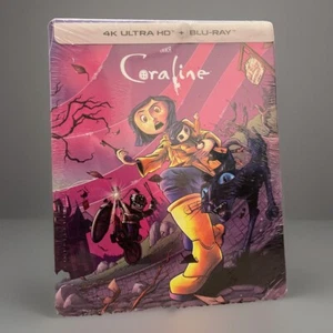 Coraline Steelbook 4K UHD+Blu-Ray Shout Factory Laika Limited Edition New - Picture 1 of 7