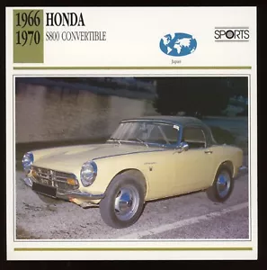 1966 - 1970 Scheda auto classiche convertibili Honda S800 - Foto 1 di 1
