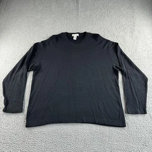 Anthology Pullover Herren Extra Large Schwarz Seide Tencel V-Ausschnitt Pulli Gerippt - Bild 1 von 10