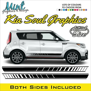 KIA SOUL SPORT SIDE GT LINE STRIPES TURBO GRAPHICS DECALS FREE P&P 005 - Picture 1 of 4