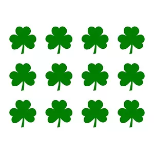 Irish Shamrock Vinyl Decals Phone Helmet Laptop Small Clover Stickers Set of 12 - Picture 1 of 12