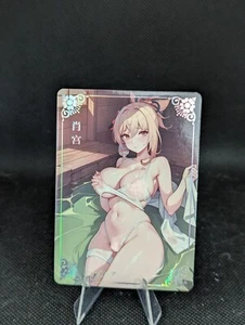 Yoimiya Genshin My Lord Please Stay Goddess Story Waifu Spicy TCG carta singola - Foto 1 di 1