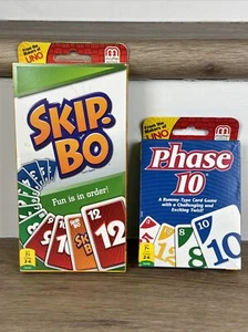 2 Classic Card Games Phase 10 & Skip-Bo Rummy Type Ages 7+ 2-6 Players Fun! - Picture 1 of 2