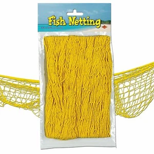 YELLOW FISH NETTING UNDER THE SEA NAUTICAL PARTY ROOM DECORATION - Picture 1 of 1