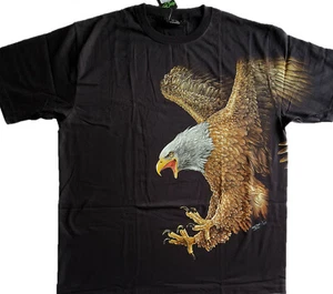 ADLER IM GREIFFLUG 3D T-SHIRT TIER MOTIV M L XL 2XL 3XL GLOW IN THE DARK PARTY - Bild 1 von 6