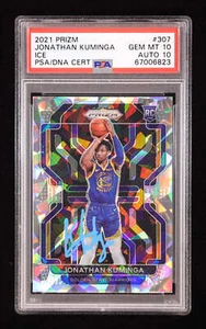 Jonathan Kuminga Signed 2021 Panini Prizm Ice #307 RC (PSA 10 | Auto 10) Rookie - Picture 1 of 2