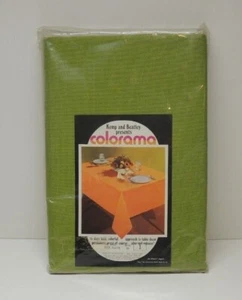 Kemp & Beatley COLORAMA Green Tablecloth 52 x 70 Vintage Table Linen NOS Sealed - Picture 1 of 3