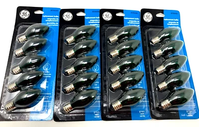 C-7 Light Bulbs 5 Watt Holiday Christmas Light - 4 PACK OF GREEN-20 BULBS TOTAL - Image 1 of 2
