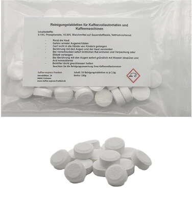 50 Reinigungstabletten pass. für Krups EA Delonghi Nivona Melitta Jura WMF Miele - Bild 1 von 4