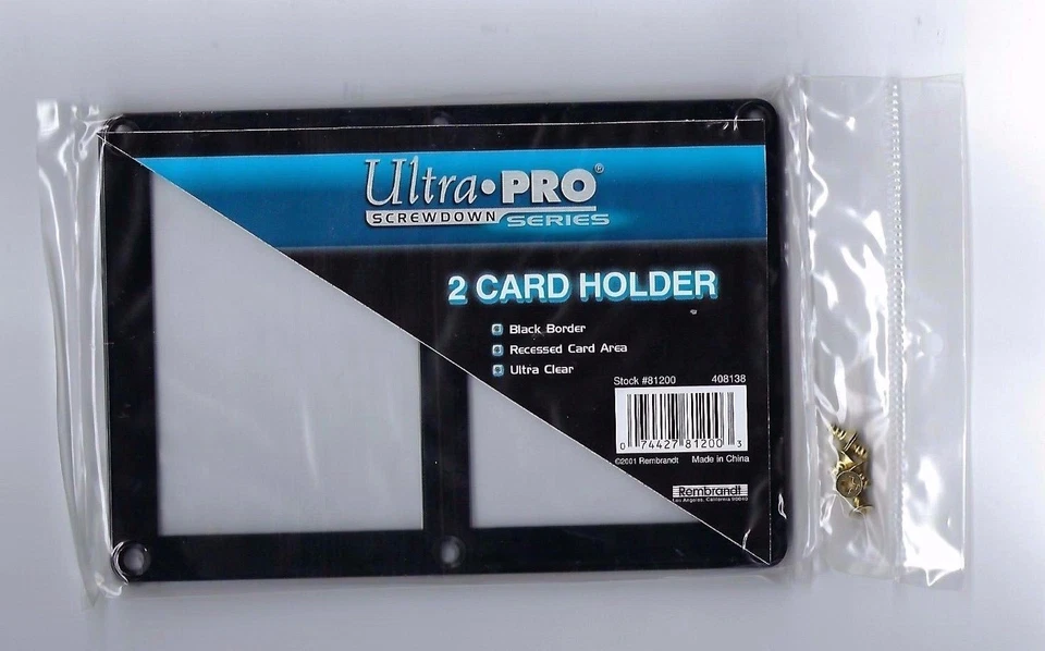 Ultra Pro 4-Screw 2-Card Black Border Screwdown Card Holder Recessed - Image 1 of 1