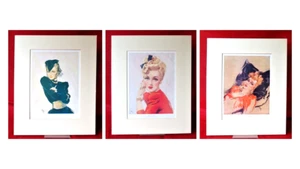 3 David Wright Print Poster ORIGINAL ILLUSTRATION FROM 1940'S Sketch Magazine - Picture 1 of 5
