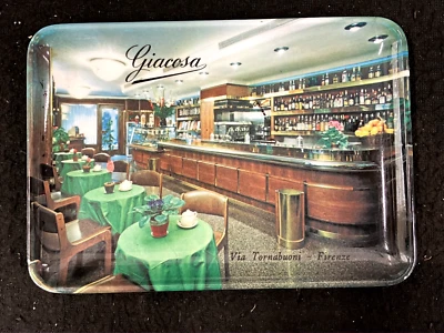 PLATO DE CHEQUE/RECIBO PUBLICIDAD CAFÉ RESTAURANTE GIACOSA VINTAGE FLORENCIA, ITALIA Foto 1 de 3