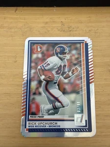 Donruss Football Rick Upchurch 2025 plata troquelado prueba de prensa/99 Broncos #212 - Imagen 1 de 2