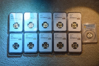 JEFFERSON SILVER WAR NICKEL COMPLETE SET NGC/PCGS CERTIFIED MS-66 BRIGHT COINS#5 - Image 1 of 4