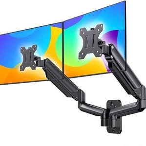 HUANUO Dual Monitor Wall Mount up to 32-inch Screens, Wall Monitor Mount with Ga - Photo 1/11