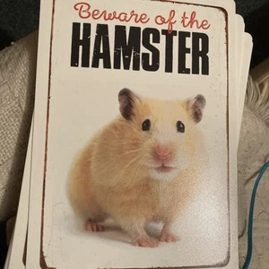 "Beware Of The Hampster " Pet Signs Plastic, New - Picture 1 of 1