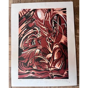Teddy chukwuka Limited Edition Silk Screen Print, Youth Dance of Nigeria Signed - Picture 1 of 5