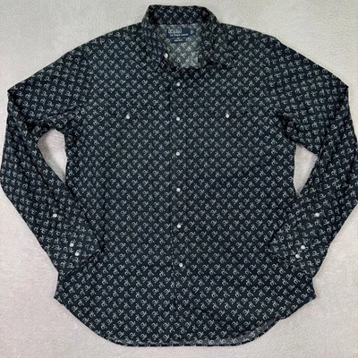 Рубашка Polo Ralph Lauren вестерн мужская большая с логотипом на пуговицах с длинным рукавом - Изображение 1 из 4