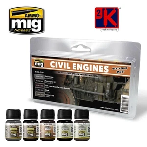 Ammo Mig 7146 - Civil Motores Aceite, Grasa y Suciedad Intemperie Set 5 Colores - Imagen 1 de 7