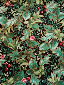 BERRIES & FOLIAGE Fabric Joan Kessler Concord Christmas Tree 43"W X 31"L - Picture 1 of 2