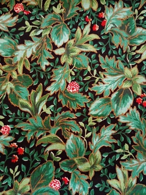 BERRIES & FOLIAGE Fabric Joan Kessler Concord Christmas Tree 43"W X 31"L - Image 1 of 2