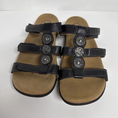 TAOS Prize 4 Sandalias Mujer US 7 Negro Cuero Sandalia Zapato Foto 1 de 4