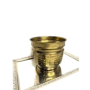 Lack Messing Pflanzgefäß für Zimmerpflanzen, Made in India, Vintage - Bild 1 von 9