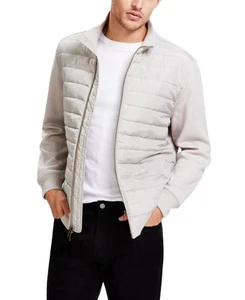 Alfani Mens Bomber Jacket Coat Large Grey Solid - Picture 1 of 3