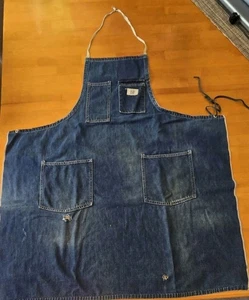Vintage Sears Roebuck & Co Union Made Indigo Blue Denim Work Apron #2 - Picture 1 of 9
