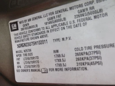 Passenger Right Front Door Fits 03-09 HUMMER H2 1169525 — 第 1/4 张图片