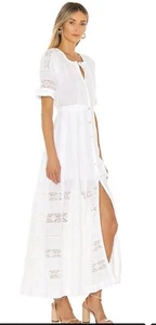 love shack fancy Roxane Cotton Ruffle dress White Size Small NEW NWT - Picture 1 of 6