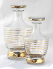 Carafes assorties verre cercles or rétro Vintage French Glass Decanters Gold MCM