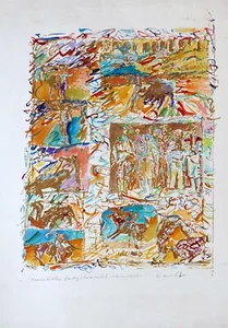 Rudolf JANISCH, Lebensszenen aus 1970 - Lithographie in Farbe - Bild 1 von 1